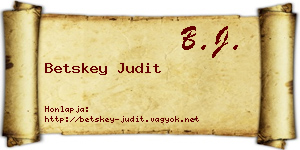 Betskey Judit névjegykártya